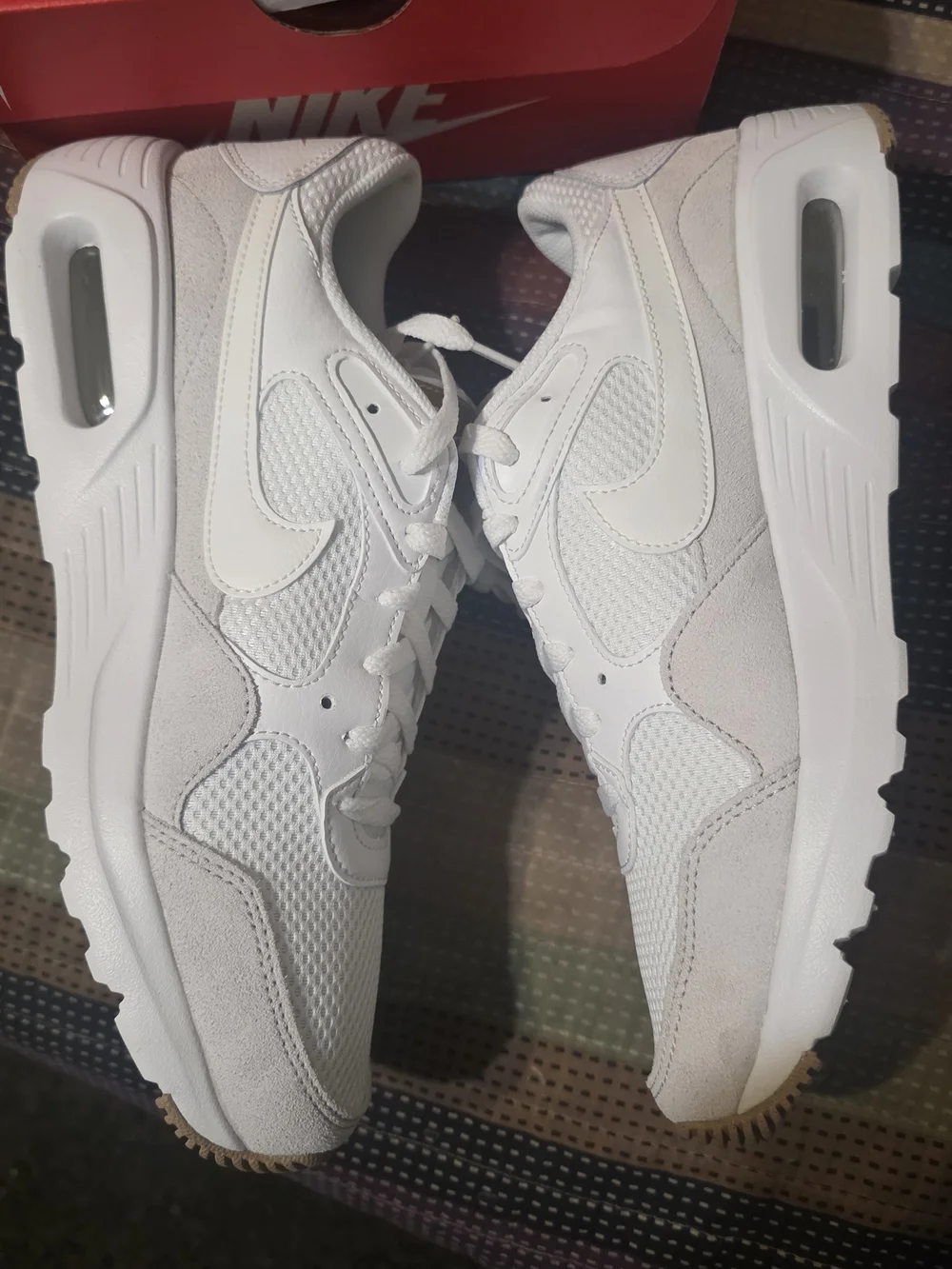Nike Air Max White Suede & Mesh Sneakers